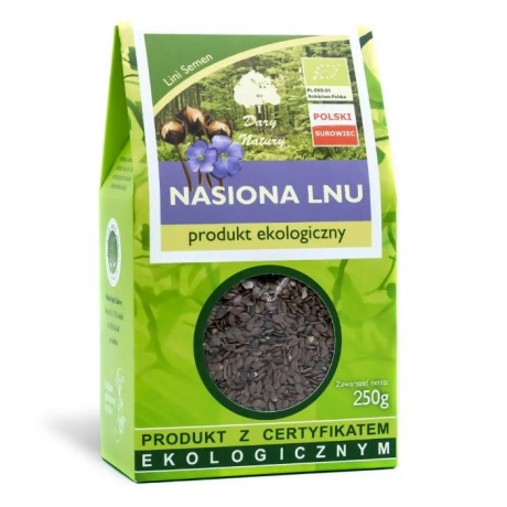 Len nasiona 250g EKO DARY NATURY - Wiesiołek-Pharma