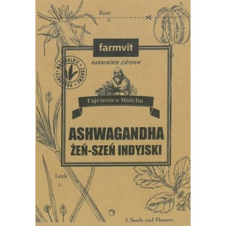 Ashwagandha Żeń-szeń indyjski proszek 50g FARM-VIT - Wiesiołek-Pharma