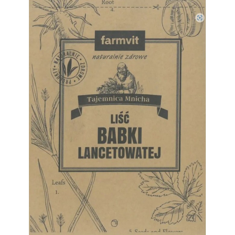 Babka lancetowata liść 50g FARM-VIT - Wiesiołek-Pharma Babka lancetowata liść 50g FARM-VIT - Wiesiołek-Pharma