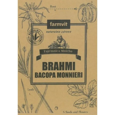 Brahmi Bacopa monnieri proszek 50g FARM-VIT - Wiesiołek-Pharma