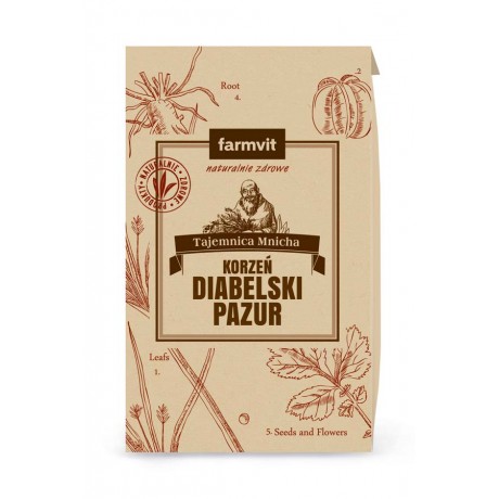 Diabelski pazur korzeń 50g FARM-VIT - Wiesiołek-Pharma