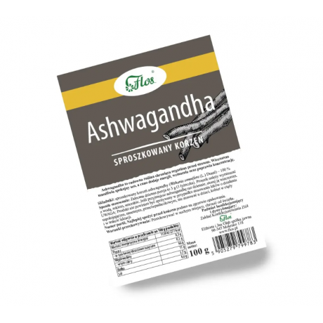 Ashwagandha korzeń mielony 100g FLOS - Wiesiołek-Pharma