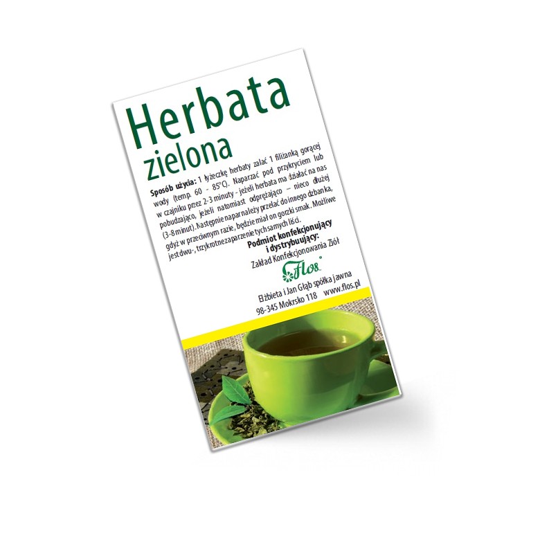Herbata zielona 100g FLOS - Wiesiołek-Pharma Herbata zielona 100g FLOS - Wiesiołek-Pharma