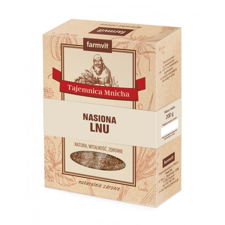 Len nasiona 200g FARM-VIT - Wiesiołek-Pharma