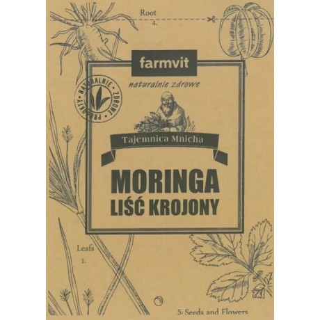 Moringa liść krojony 50g FARM-VIT - Wiesiołek-Pharma