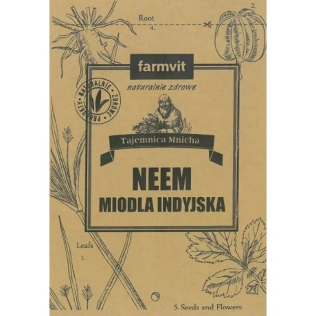 Neem Miodla indyjska proszek 50g FARM-VIT - Wiesiołek-Pharma