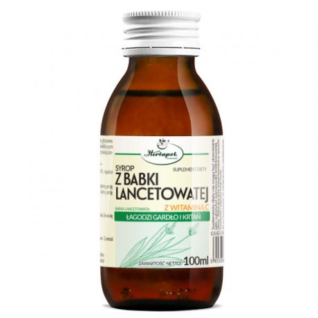 Syrop z babki lanc. z wit. C 100ml Herbapol KRAKÓW - Wiesiołek-Pharma