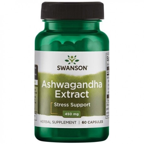 Ashwagandha Extract 450mg 60 kaps. SWANSON - Wiesiołek-Pharma
