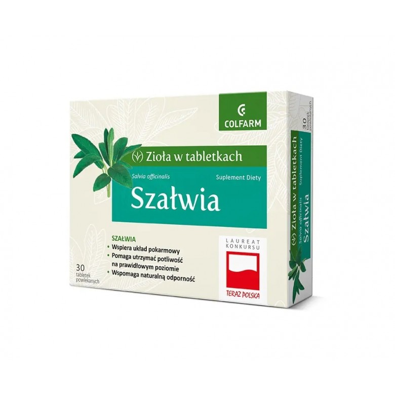 Szałwia 30 tabl. COLFARM - Wiesiołek-Pharma Szałwia 30 tabl. COLFARM - Wiesiołek-Pharma