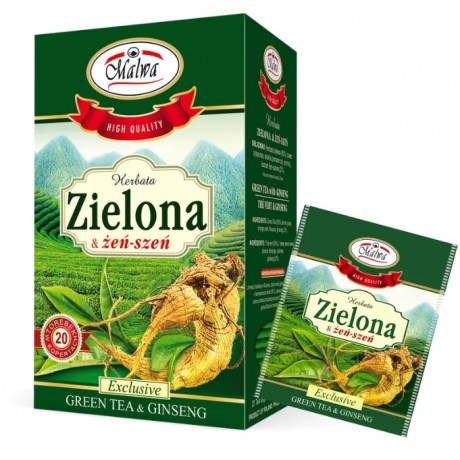 Zielona herbata & żeń-szeń 20x1,5g Exclusive MALWA - Wiesiołek-Pharma