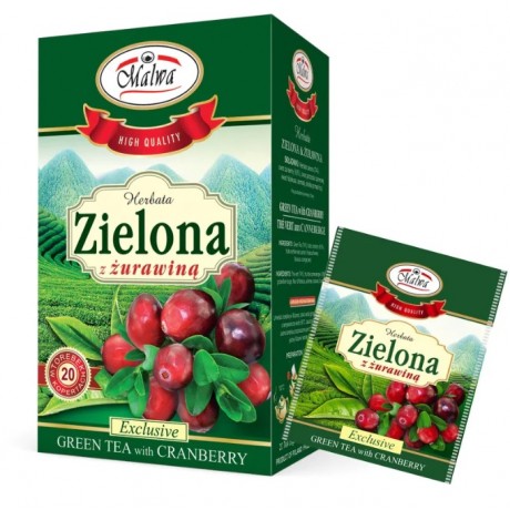 Zielona herbata z żurawiną 20x1,5g Exclusive MALWA - Wiesiołek-Pharma