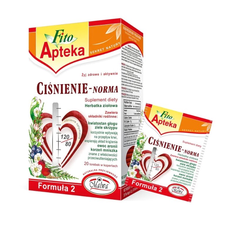 Ciśnienie-Norma Herbata Formuła 2 20x2g MALWA - Wiesiołek-Pharma Ciśnienie-Norma Herbata Formuła 2 20x2g MALWA - Wiesiołek-Pharma