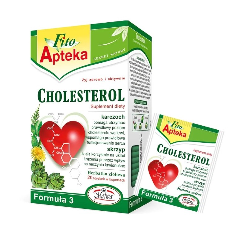 Cholesterol Herbata Formuła 3 20x2g MALWA - Wiesiołek-Pharma