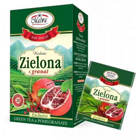 Zielona herbata z granatem 20x1,5g Exclusive MALWA - Wiesiołek-Pharma