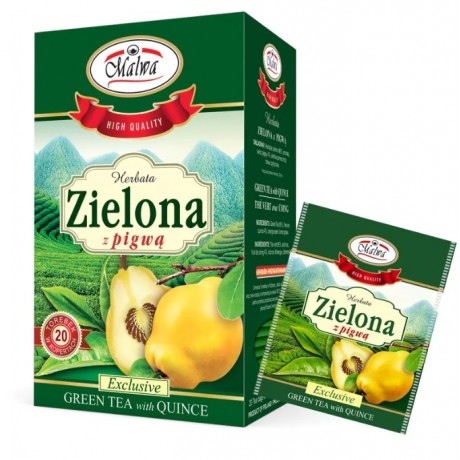 Zielona herbata z ow. pigwy 20x1,5g Exclusive MALWA - Wiesiołek-Pharma
