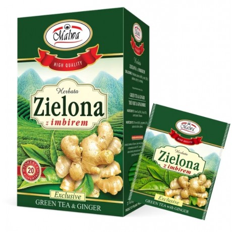 Zielona herbata z imbirem 20x1,5g Exclusive MALWA - Wiesiołek-Pharma