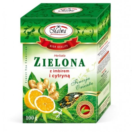 Zielona herbata z imbirem i cytryną 100g MALWA - Wiesiołek-Pharma