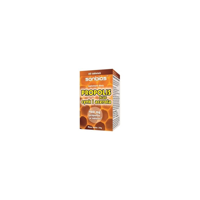 Propolis Plus 60 tabl. SANBIOS - Wiesiołek-Pharma Propolis Plus 60 tabl. SANBIOS - Wiesiołek-Pharma