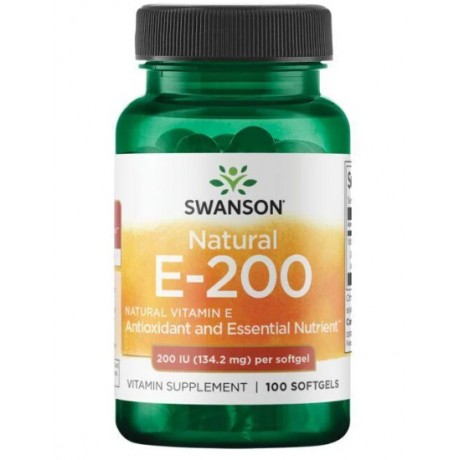 Witamina E naturalna 200IU 100 kaps. SWANSON - Wiesiołek-Pharma