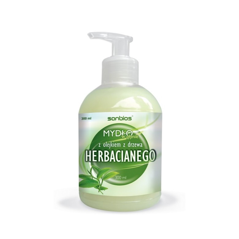 Mydło z olejkiem z drz. herbacianego 300ml SANBIOS - Wiesiołek-Pharma Mydło z olejkiem z drz. herbacianego 300ml SANBIOS - Wiesiołek-Pharma