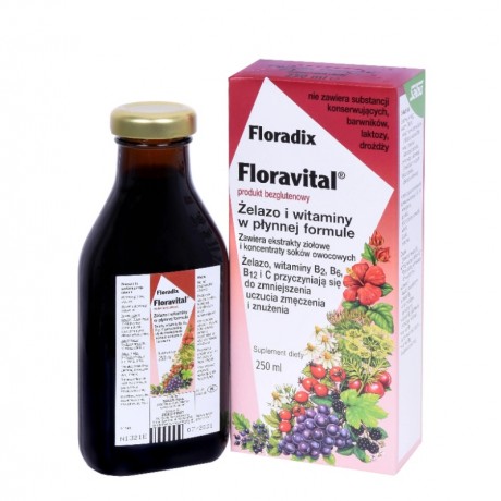 Floradix Floravital produkt bezglutenowy 250ml SALUS - Wiesiołek-Pharma