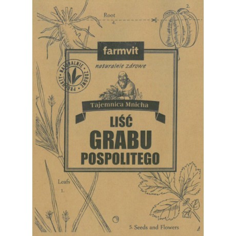 Grab pospolity liść 50g FARM-VIT - Wiesiołek-Pharma