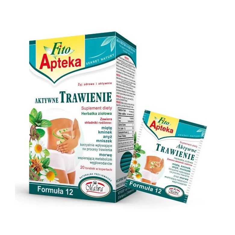 Aktywne trawienie Formuła 12 20x2g MALWA - Wiesiołek-Pharma Aktywne trawienie Formuła 12 20x2g MALWA - Wiesiołek-Pharma