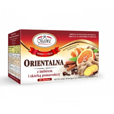 Orientalna z imbirem i skórką pomarań. 20x2g MALWA - Wiesiołek-Pharma