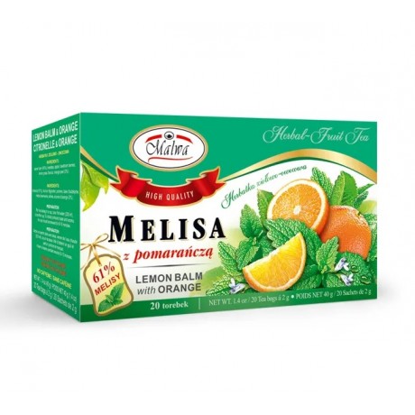 Melisa z pomarańczą herbatka 20x2g MALWA - Wiesiołek-Pharma