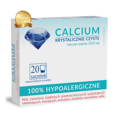 Calcium krystalicznie czyste 20 sasz. UNIPHAR - Wiesiołek-Pharma