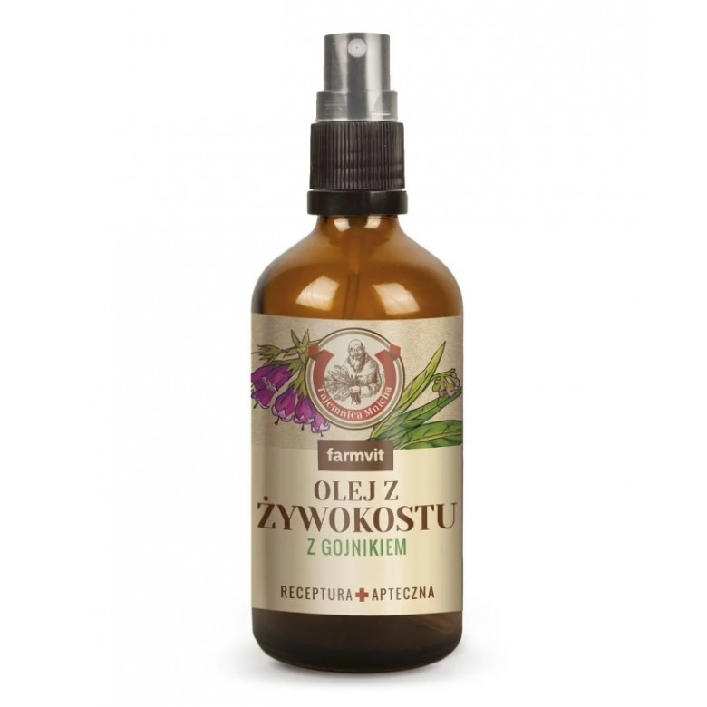 Olej żywokostowy z gojnikiem 100ml FARM-VIT - Wiesiołek-Pharma Olej żywokostowy z gojnikiem 100ml FARM-VIT - Wiesiołek-Pharma