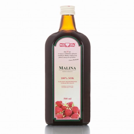Malina 100% sok 500ml POLSKA RÓŻA - Wiesiołek-Pharma