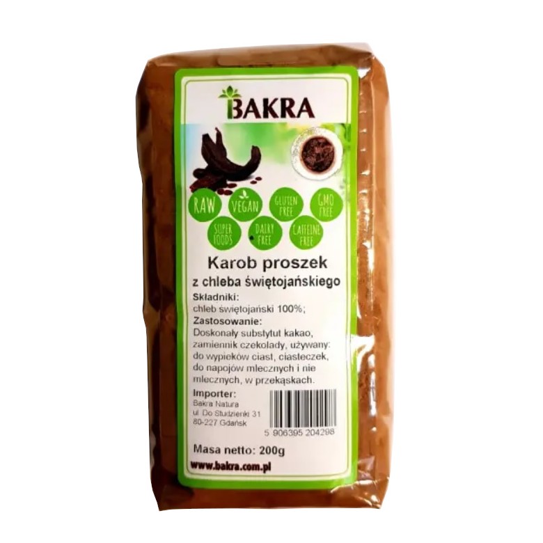 Karob proszek z chleba świętojańskiego 200g BAKRA - Wiesiołek-Pharma Karob proszek z chleba świętojańskiego 200g BAKRA - Wiesiołek-Pharma