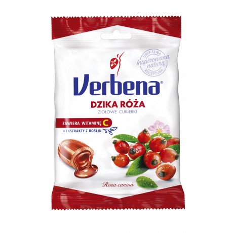 Cukierki ziołowe dzika róża z wit. C 60g VERBENA - Wiesiołek-Pharma