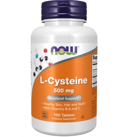 L- Cysteine 500mg 100 tabl. NOW FOODS - Wiesiołek-Pharma