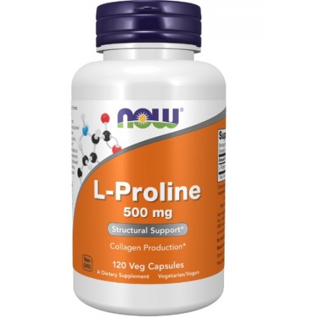 L-Proline 500mg 120 kaps. NOW FOODS - Wiesiołek-Pharma