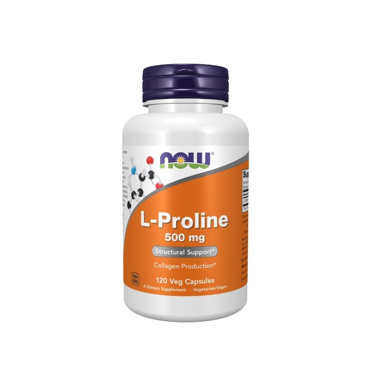 L-Proline 500mg 120 kaps. NOW FOODS - Wiesiołek-Pharma