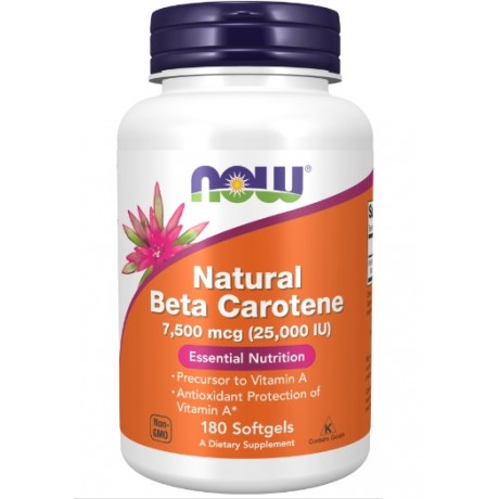Beta Carotene Natural 25,000 IU 180 kaps. NOW FOODS - Wiesiołek-Pharma