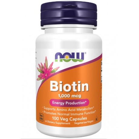 Biotyna 1000mcg 100 kaps. NOW FOODS - Wiesiołek-Pharma