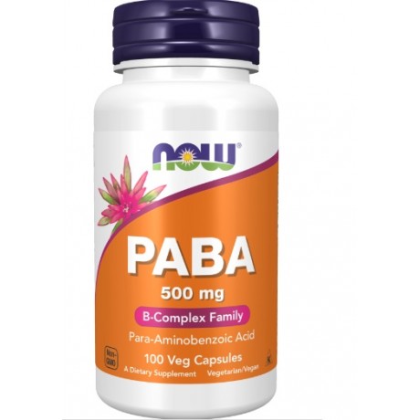 Paba 500mg 100 kaps. NOW FOODS - Wiesiołek-Pharma