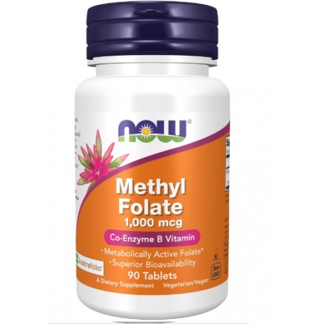 Methyl Folate 5-MTHF 1000mcg 90 tabl. NOW FOODS - Wiesiołek-Pharma