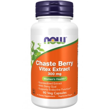 Chaste Berry Vitex Extract 300mg 90 kaps. NOW FOODS - Wiesiołek-Pharma