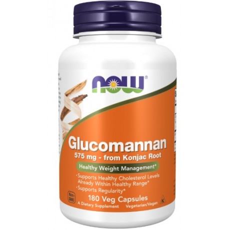 Glucomannan 575mg 180 kaps. NOW FOODS - Wiesiołek-Pharma