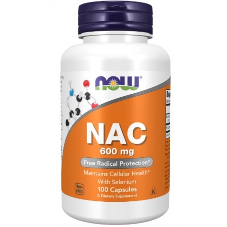 NAC N-Acetyl Cysteine 600mg 100 kaps. NOW FOODS - Wiesiołek-Pharma