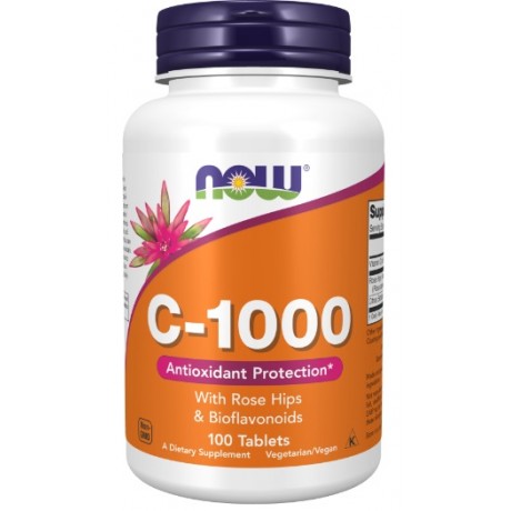 C-1000 Rose Hips + bioflawon. 100 tabl. NOW FOODS - Wiesiołek-Pharma