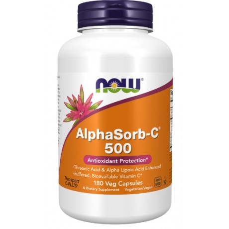 AlphaSorb-C 500mg 180 kaps. NOW FOODS - Wiesiołek-Pharma