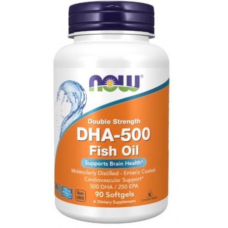 DHA 500mg 90 kaps. NOW FOODS - Wiesiołek-Pharma