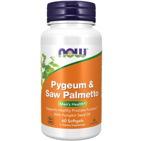Pygeum & Saw Palmetto 25/80mg 60 kaps. NOW FOODS - Wiesiołek-Pharma
