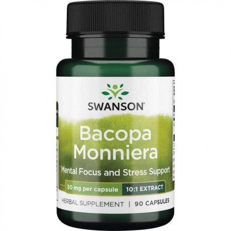 Bacopa Monniera 10:1 Extract 50mg 90 kaps. SWANSON - Wiesiołek-Pharma