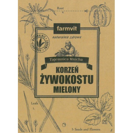 Żywokost korzeń mielony 50g FARM-VIT - Wiesiołek-Pharma